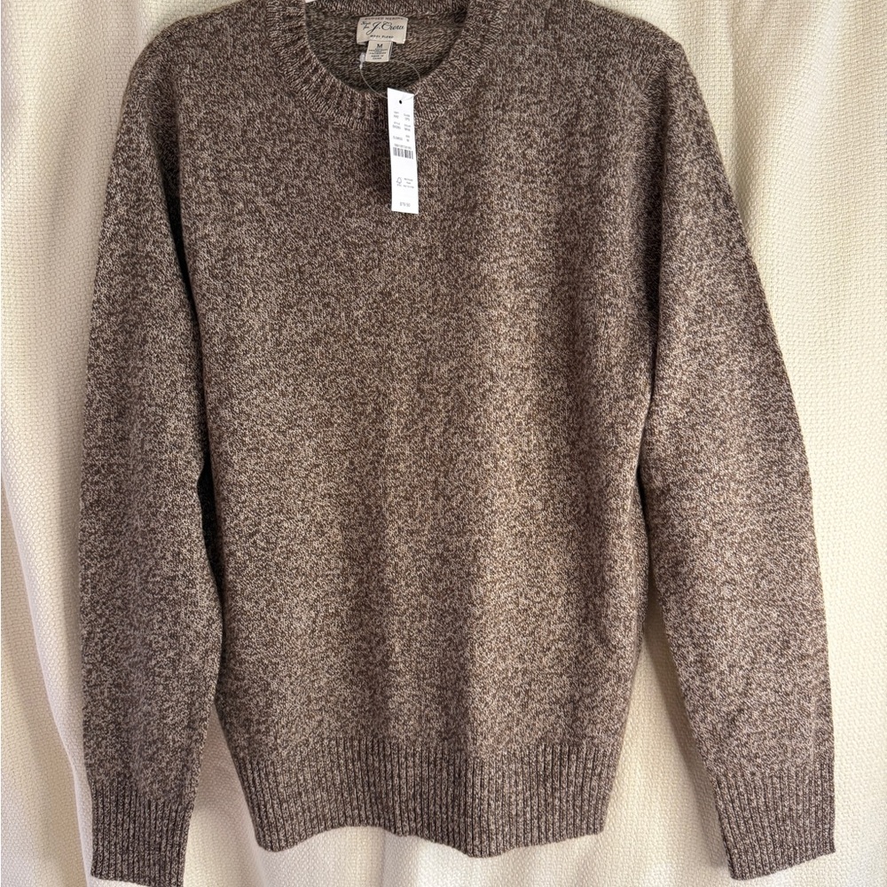 J. Crew Men's Heathered Brown Crewneck Sweater